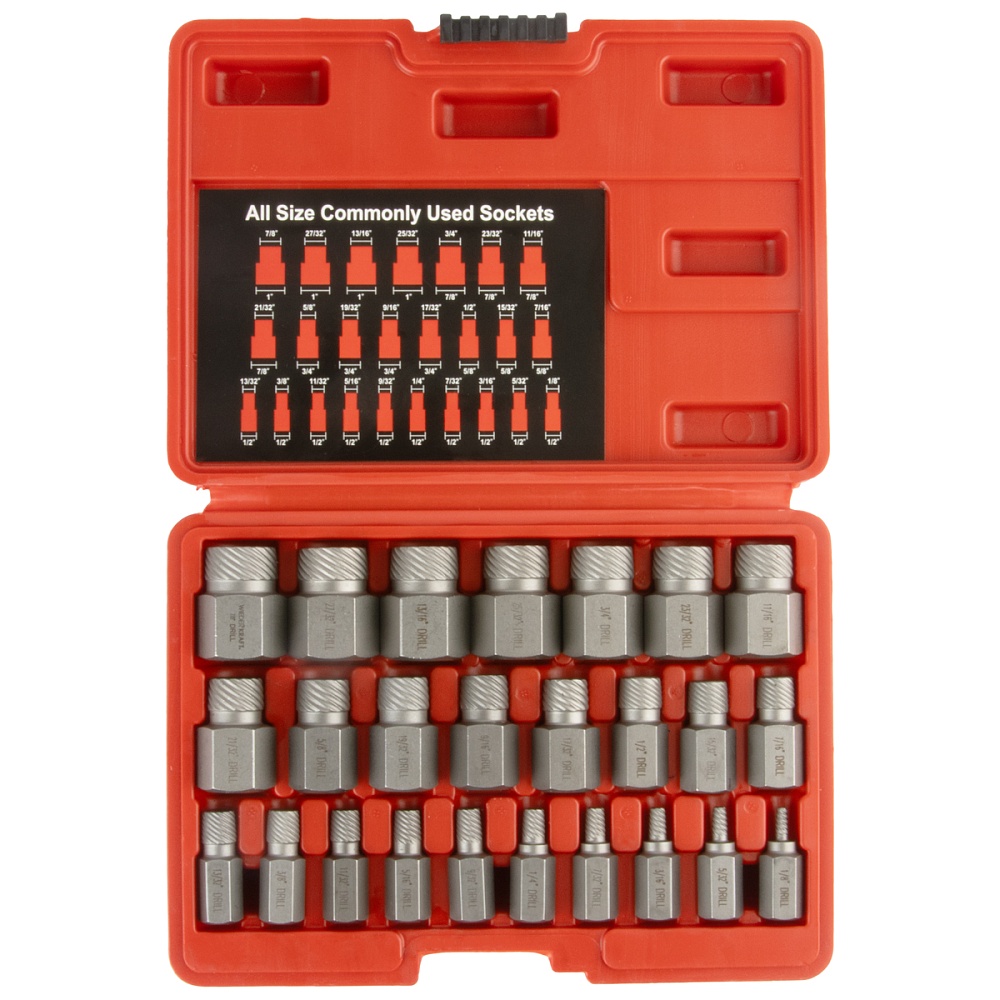 WDK-214035 Набор экстракторов для сломанного крепежа Wiederkraft