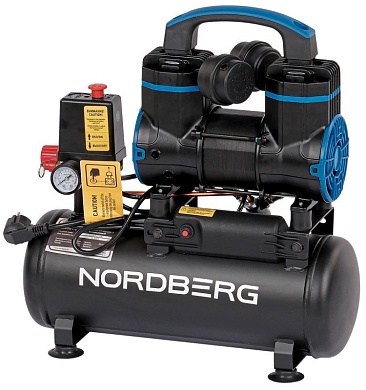 NORDBERG NCEO8/170 Компрессор безмасляный 220В, ресив. 8л, 170 л/мин